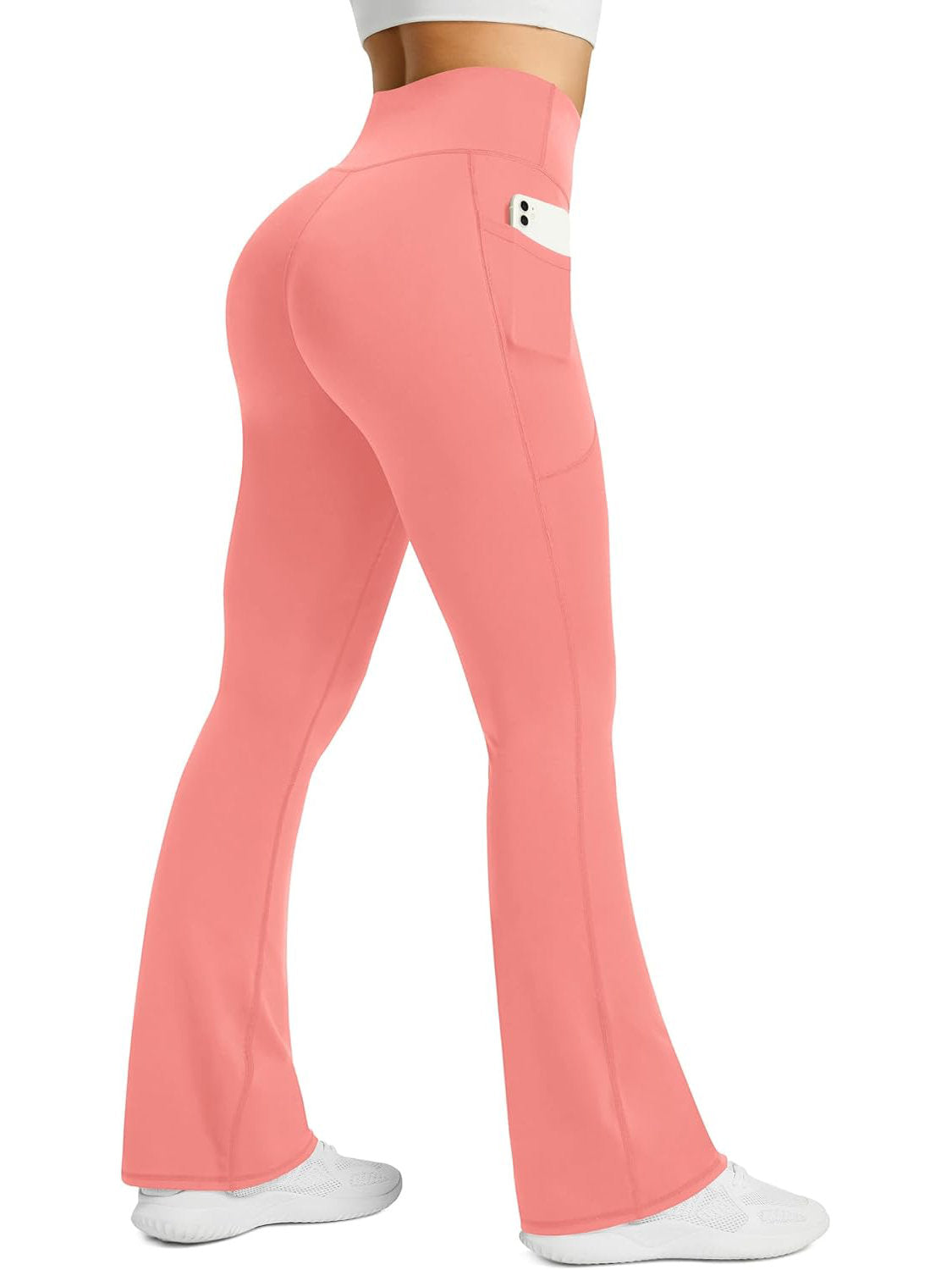 Womens Flared Yoga Pants, High Waisted Flare Leggings with Pockets for Yoga Workout and Casual Wear