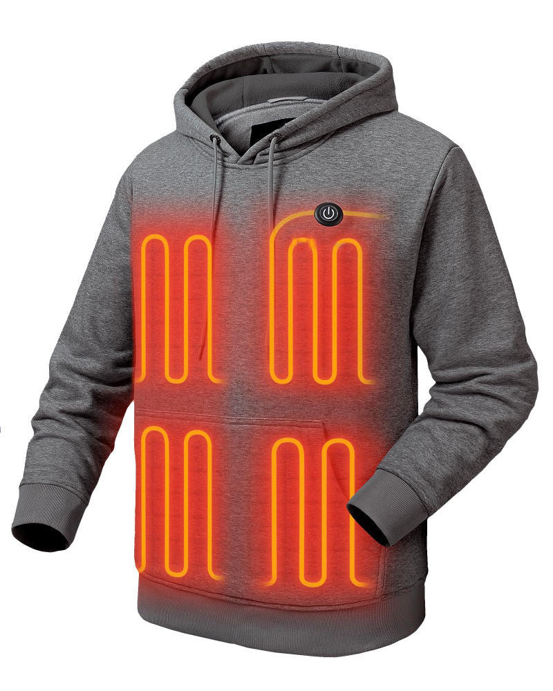 Unisex Heated Hoodie, Battery Powered Pullover Sweatshirt for Men & Women, Electric Heated Clothing
