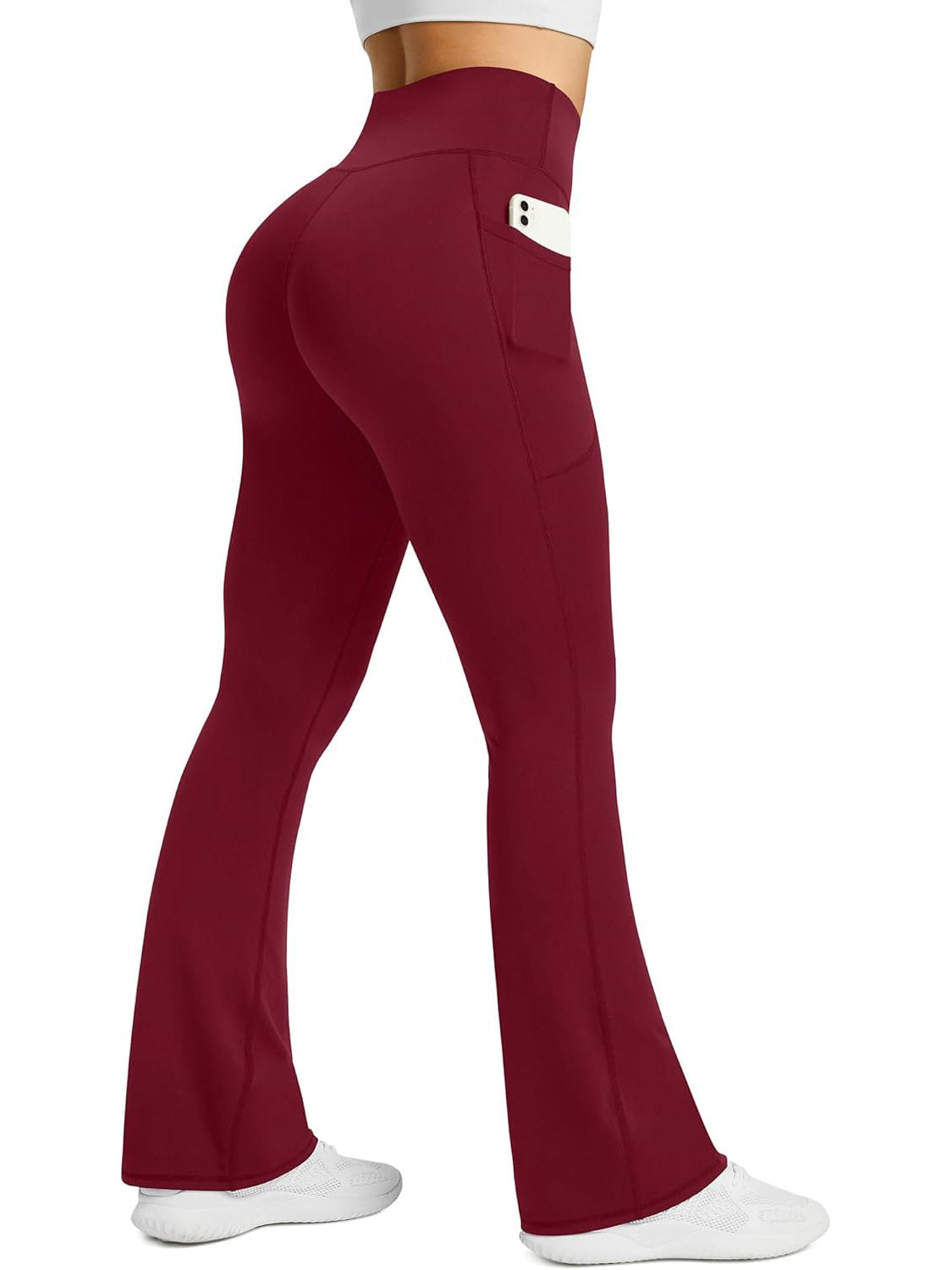 Womens Flared Yoga Pants, High Waisted Flare Leggings with Pockets for Yoga Workout and Casual Wear