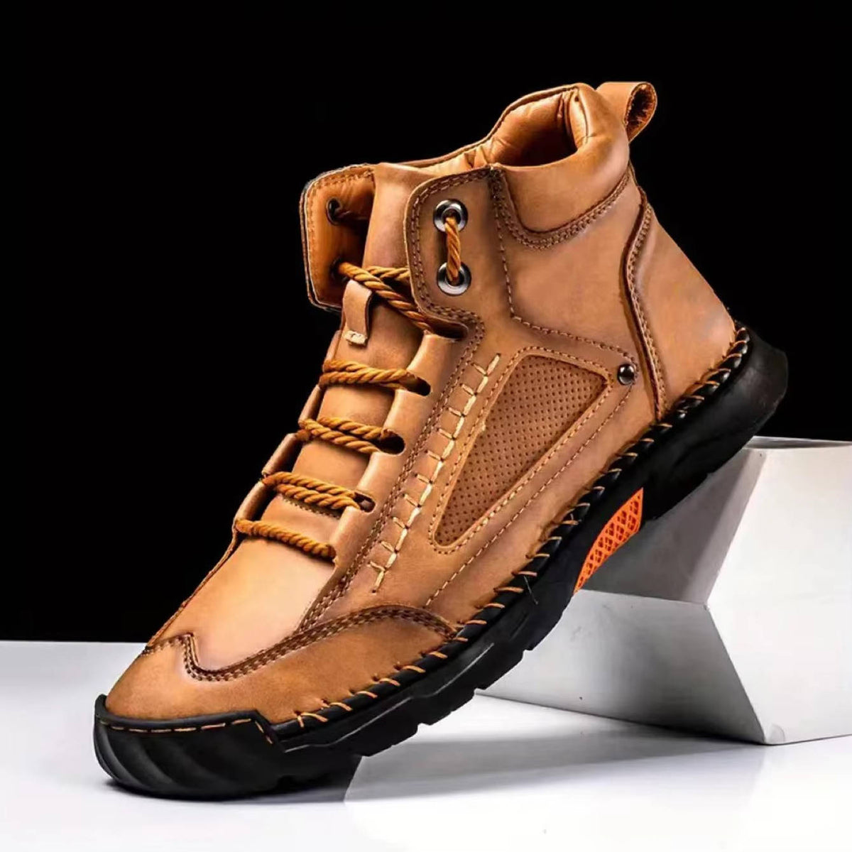 Mens Hiking Boots with Sealed Seams and Orthopedic Arch Support Wide Toe Box