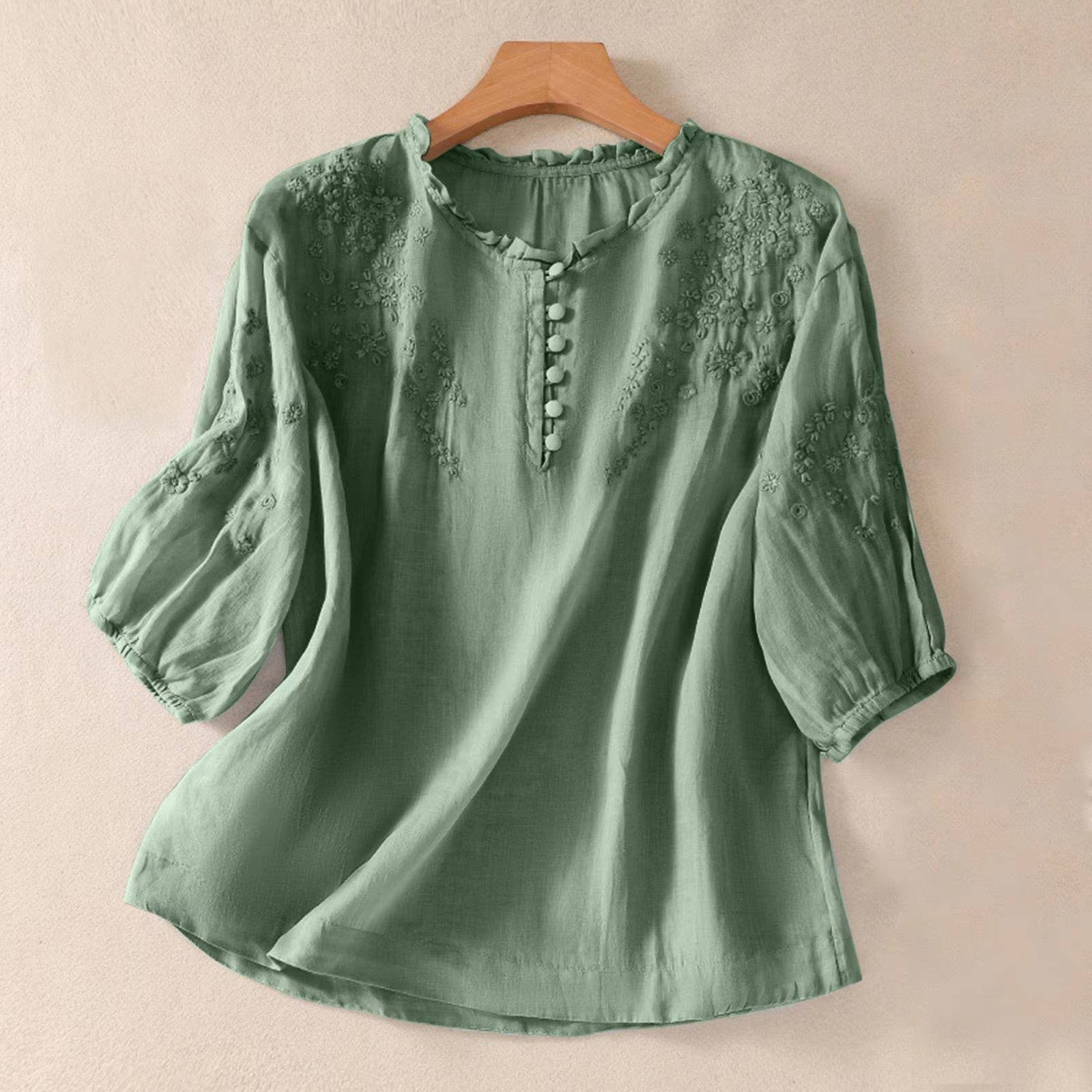 Floral Button Front Blouse, Stylish Women’s Casual Shirt for Daily Fashion
