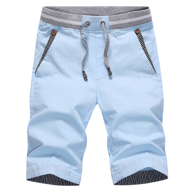 Men's Casual Beach Shorts, Drawstring Summer Swim Trunks, Lightweight Elastic Waistboard Shorts with Pockets