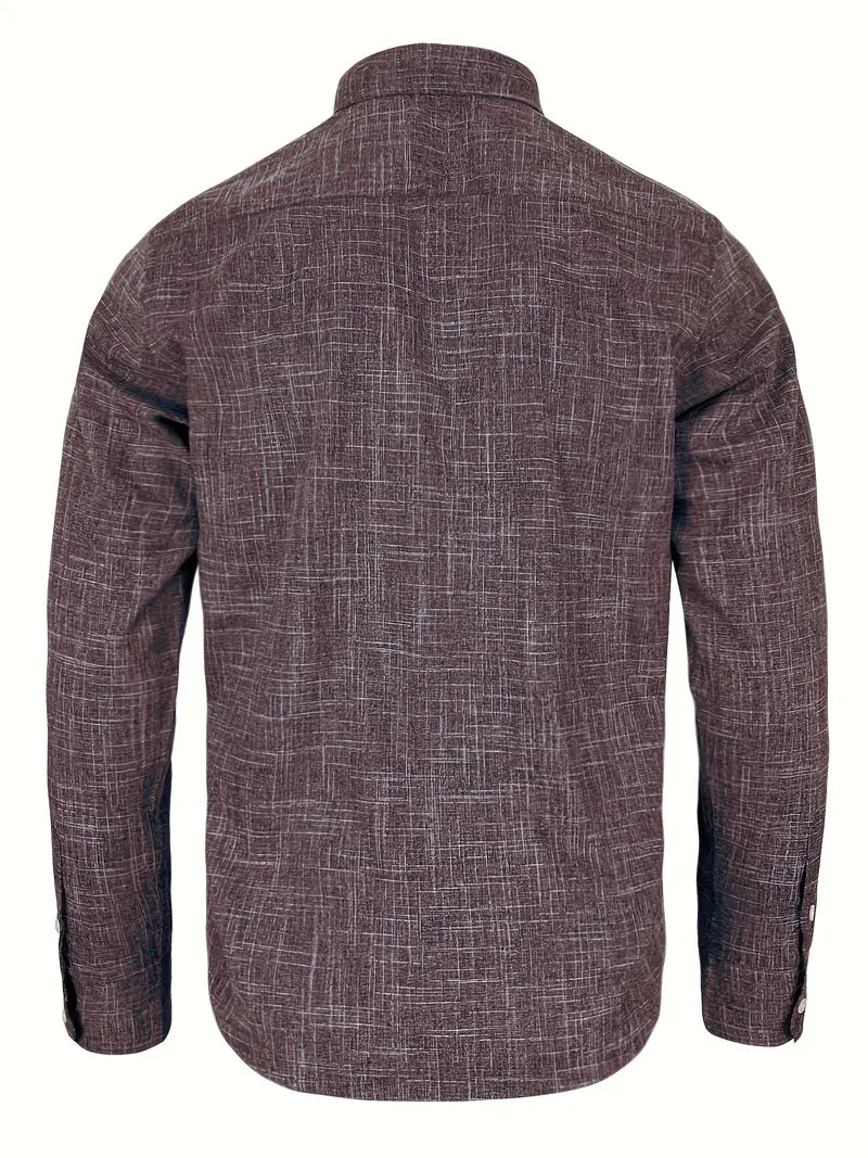 Button Up Dress Shirt with Contrast Collar and Cuffs Modern Tailored Fit