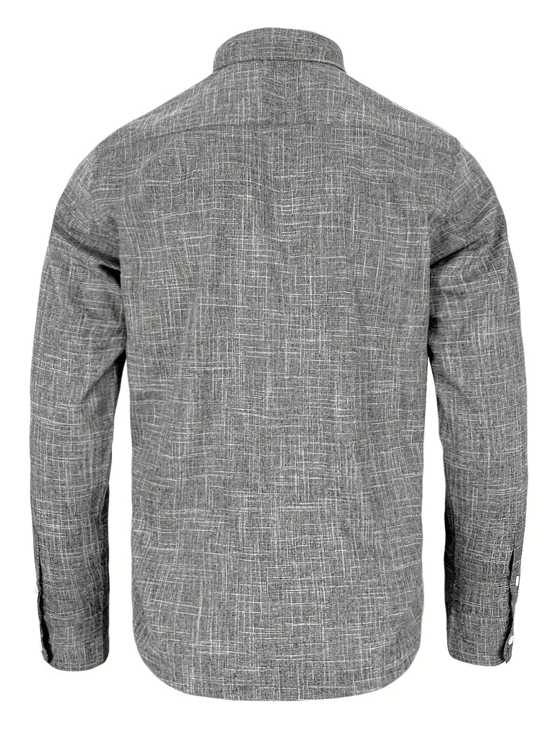 Button Up Dress Shirt with Contrast Collar and Cuffs Modern Tailored Fit