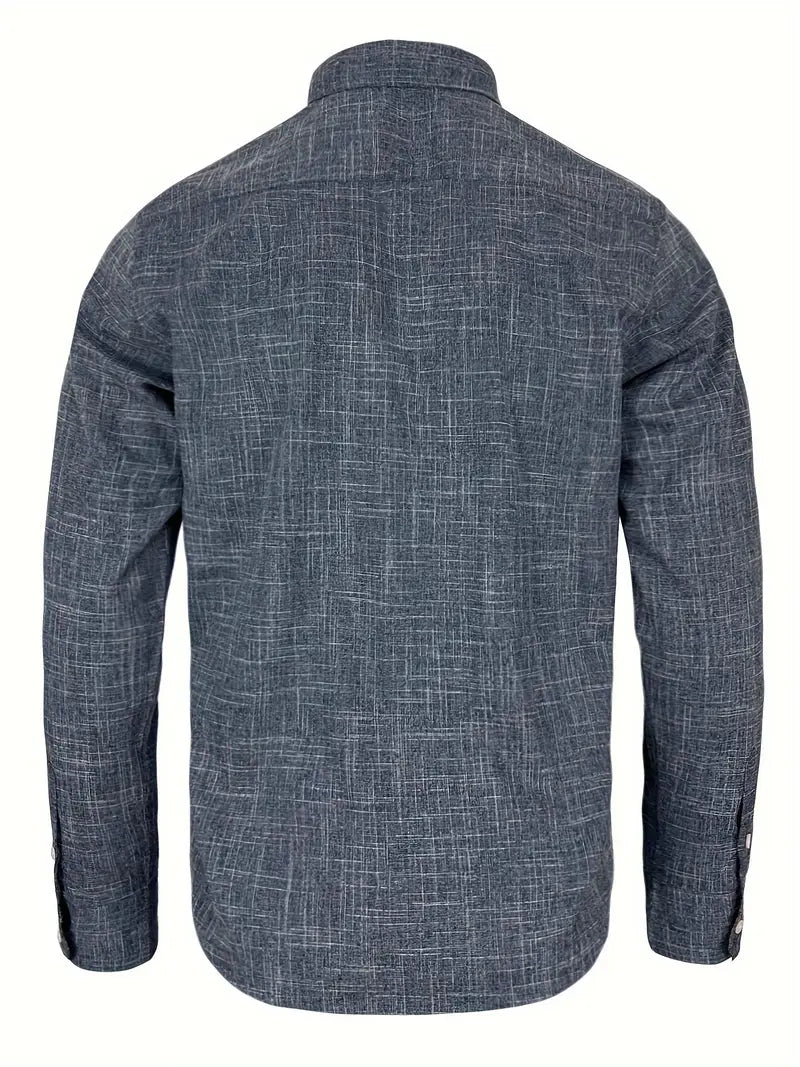 Button Up Dress Shirt with Contrast Collar and Cuffs Modern Tailored Fit