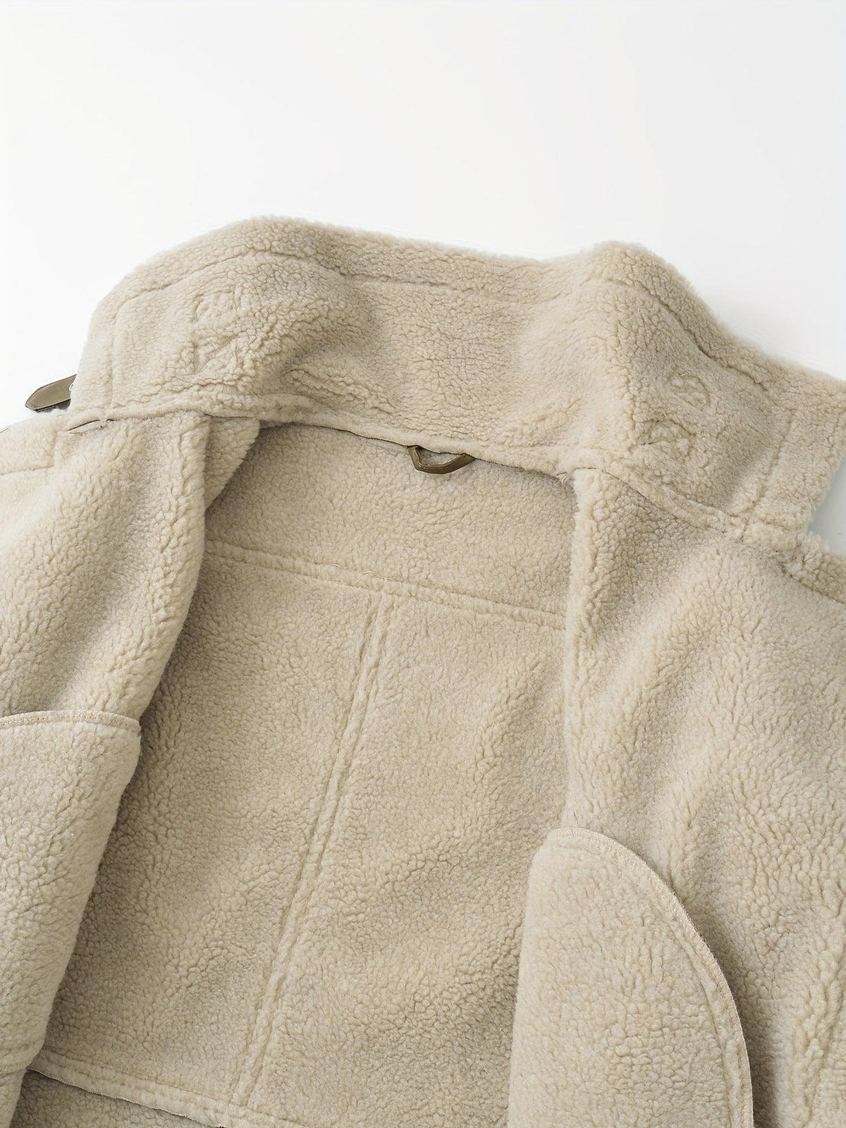 Aviator Jacket with Adjustable Waist Belt and Plush Lined Collar, Zippered Pockets