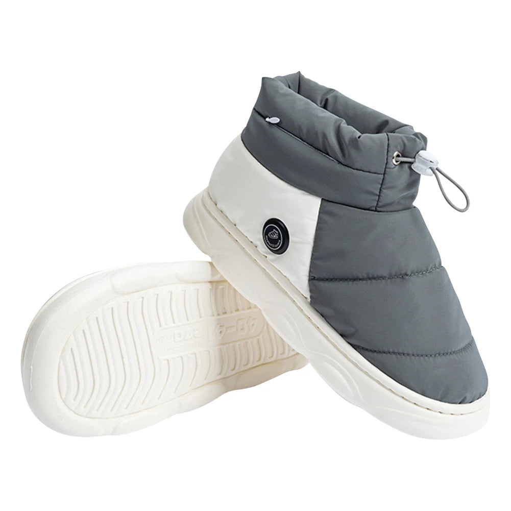 USB Heated Puffer Booties with Three Heat Settings and Grip Soles