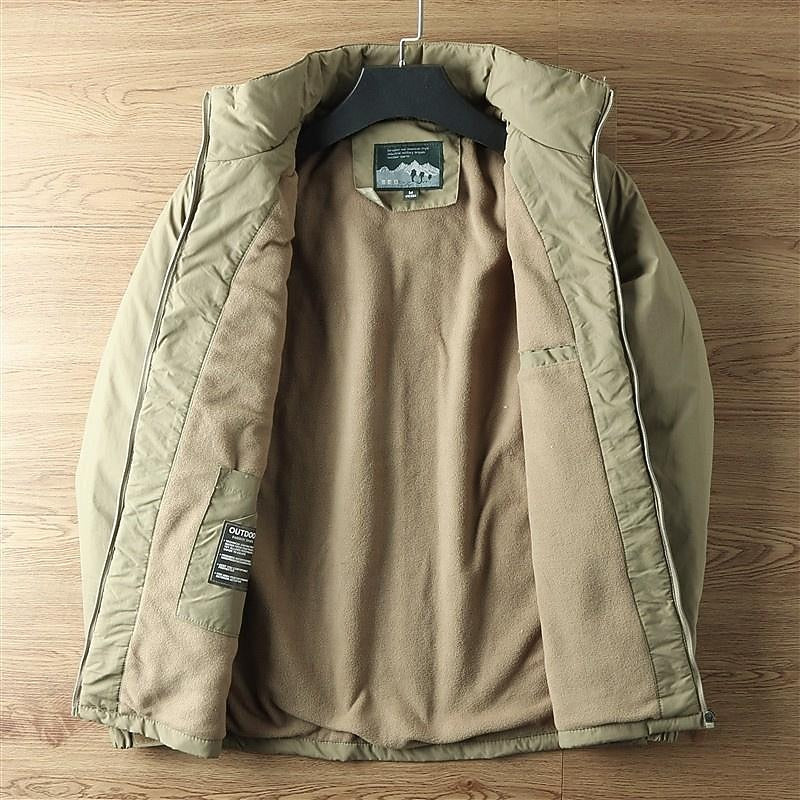 Hooded Jacket with Lined Interior and Adjustable Drawstring Hood, Wind Resistant Shell