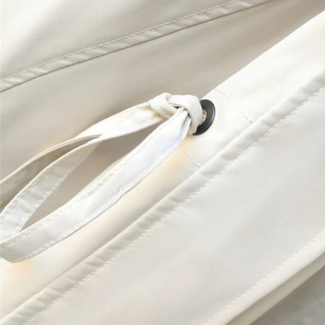 Womens Oversize Trench Coat with Water Repellent Fabric and Double Collar