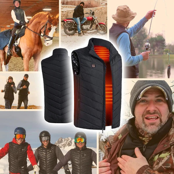 Heated Puffer Vest with 11 Heating Areas and Carbon Fiber Technology, 12-Hour Battery