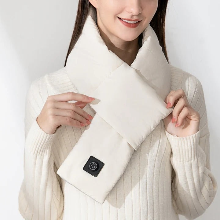 Heated Scarf with Three Heat Settings and Power Bank Connection