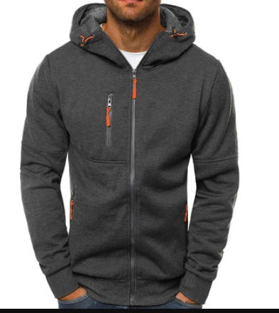 Mens Full Zip Hoodie with Attached Hood and Standard Fit