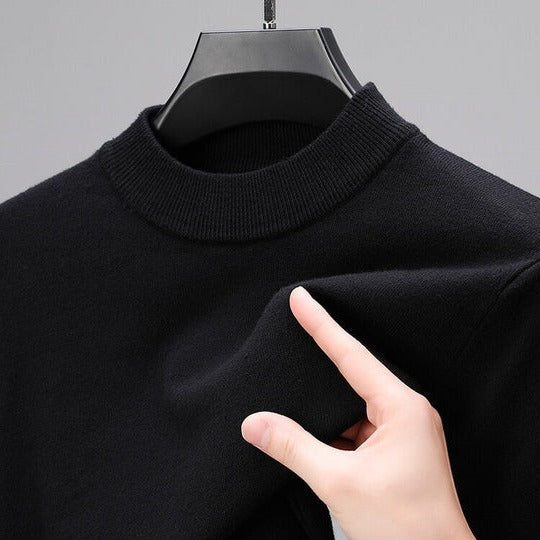 Mens Pullover Sweater with Regular Fit and Straight Hem