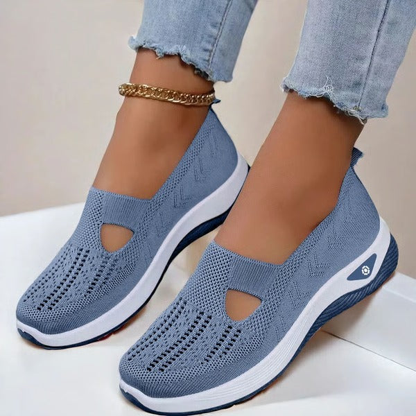 Slip On Shoes with Breathable Knit Upper and Orthopedic Cushioned Sole