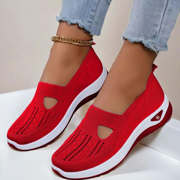 Slip On Shoes with Breathable Knit Upper and Orthopedic Cushioned Sole