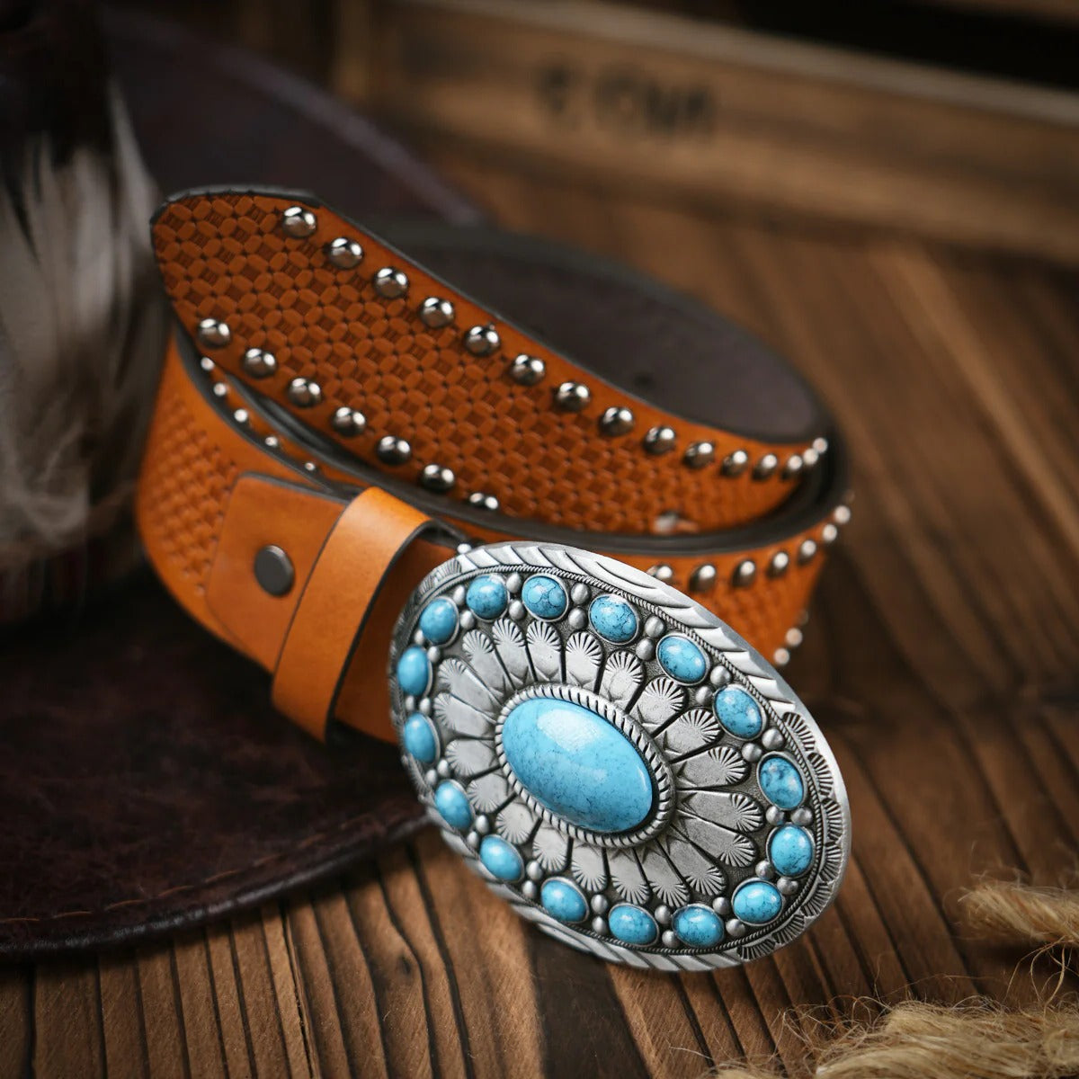 Western Style Belt with Secure Buckle Closure and Structured Build