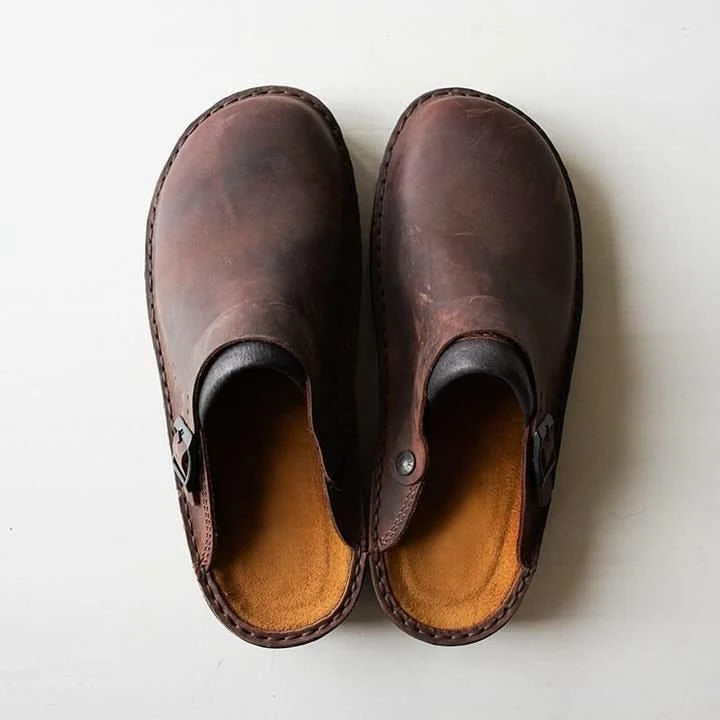 Mens Open Heel Clogs with Non-Slip Sole and Arch Support