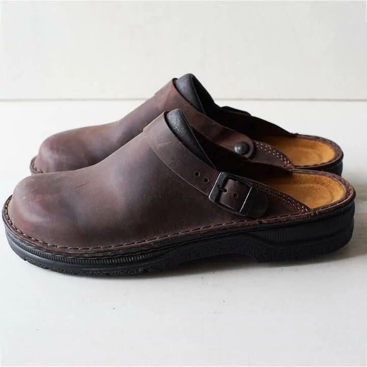 Mens Open Heel Clogs with Non-Slip Sole and Arch Support