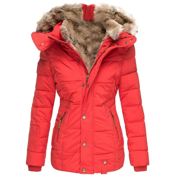 Quilted Hooded Winter Parka with Plush Lining