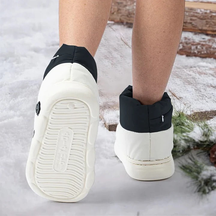 Heated Slippers with Rechargeable System and Three Temperature Settings, Non-Slip Sole