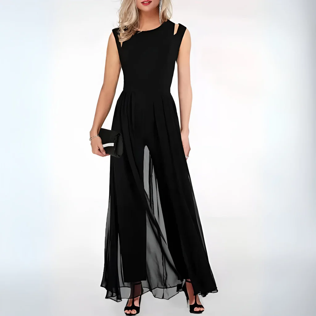 Women's Slim Cut Jumpsuit with Side Pockets and Breathable Fabric