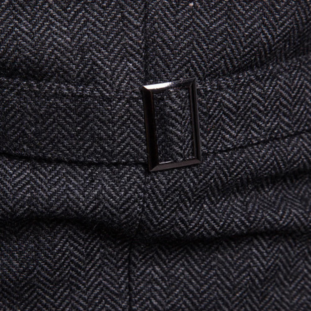 Men's Button Front Gilet with Wool Blend and Front Pockets
