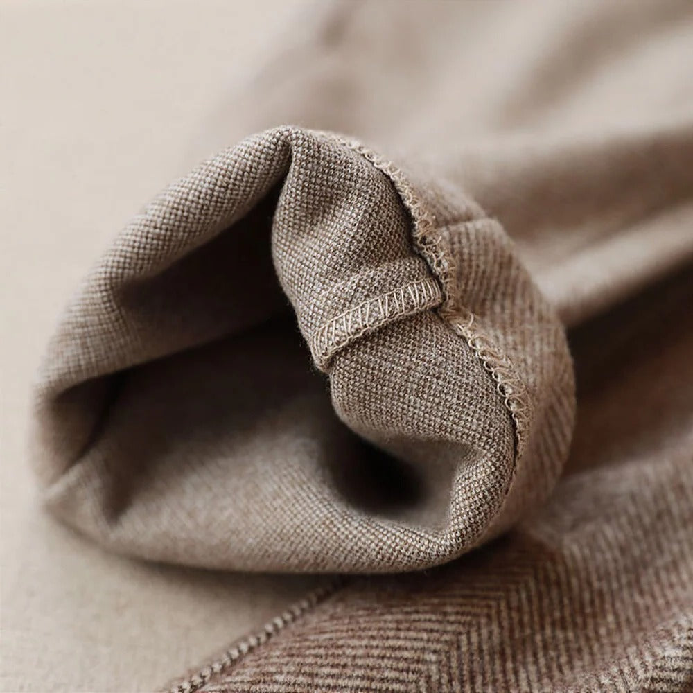 Tailored Pants with Tapered Leg and Flat Waistband