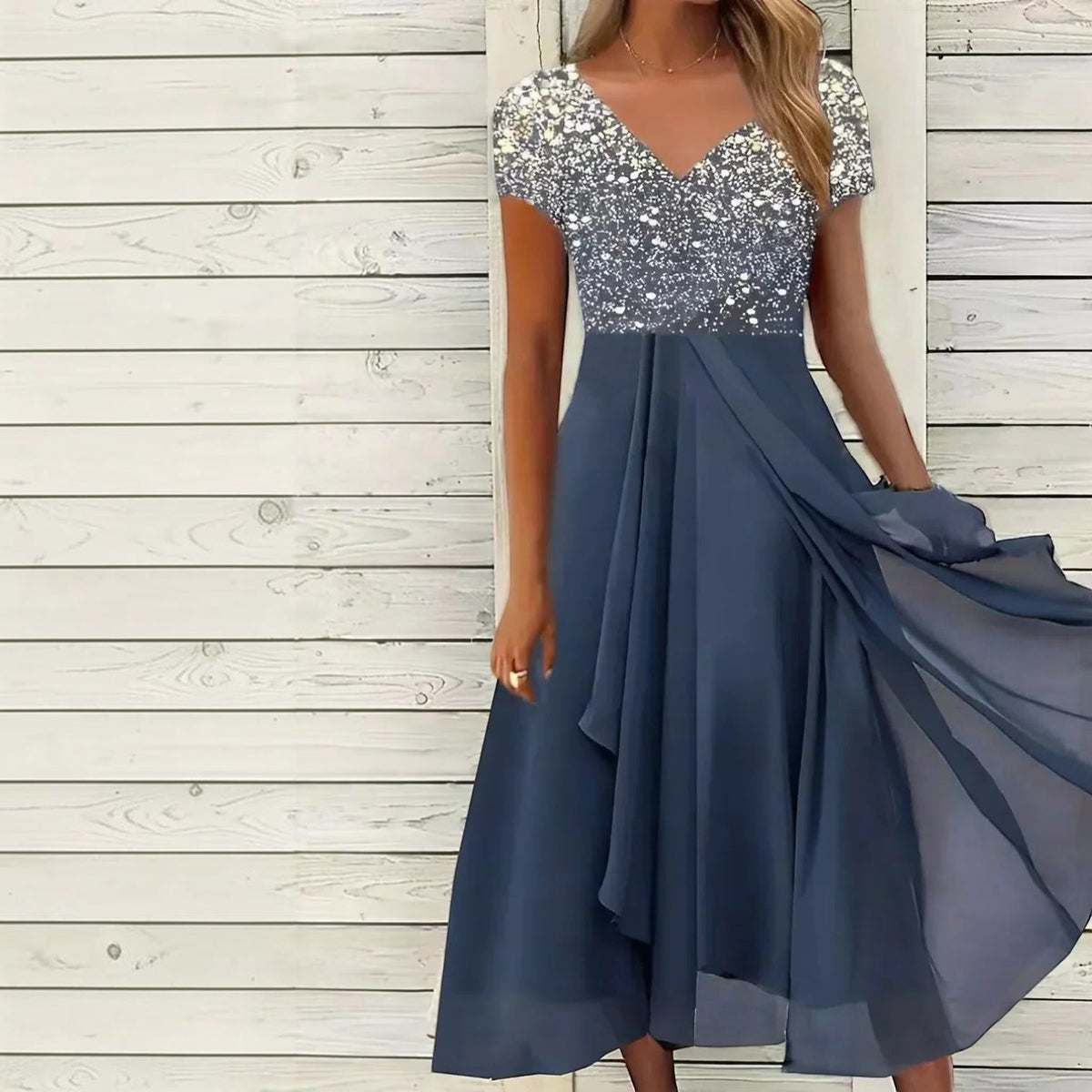 Chiffon Evening Dress with Flowing Silhouette