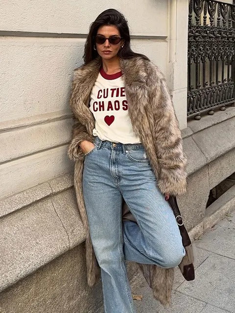 Long Trench Coat with Relaxed Fit and Full Leg Coverage for Fall and Winter