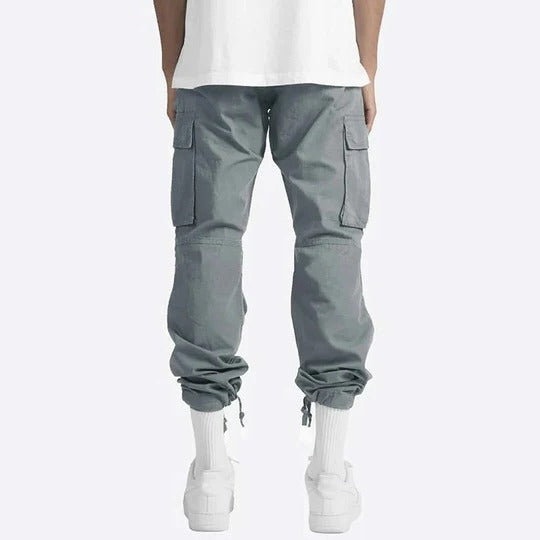 Mens Straight Fit Cargo Pants with Multiple Pockets and Secure Closures