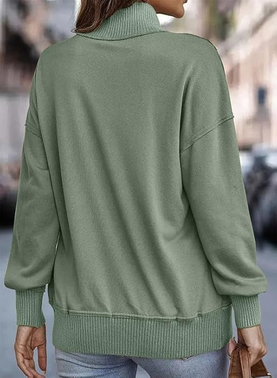 Women's Casual Long Sleeve Stand Neck Sweatshirt, Lightweight Button Drawstring Pullover Top, V Neck Plus Size Clothes 2026