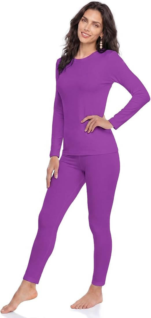 Womens Thermal Underwear, Fleece Lined Long Johns Set for Winter Cold Weather and Everyday Warmth