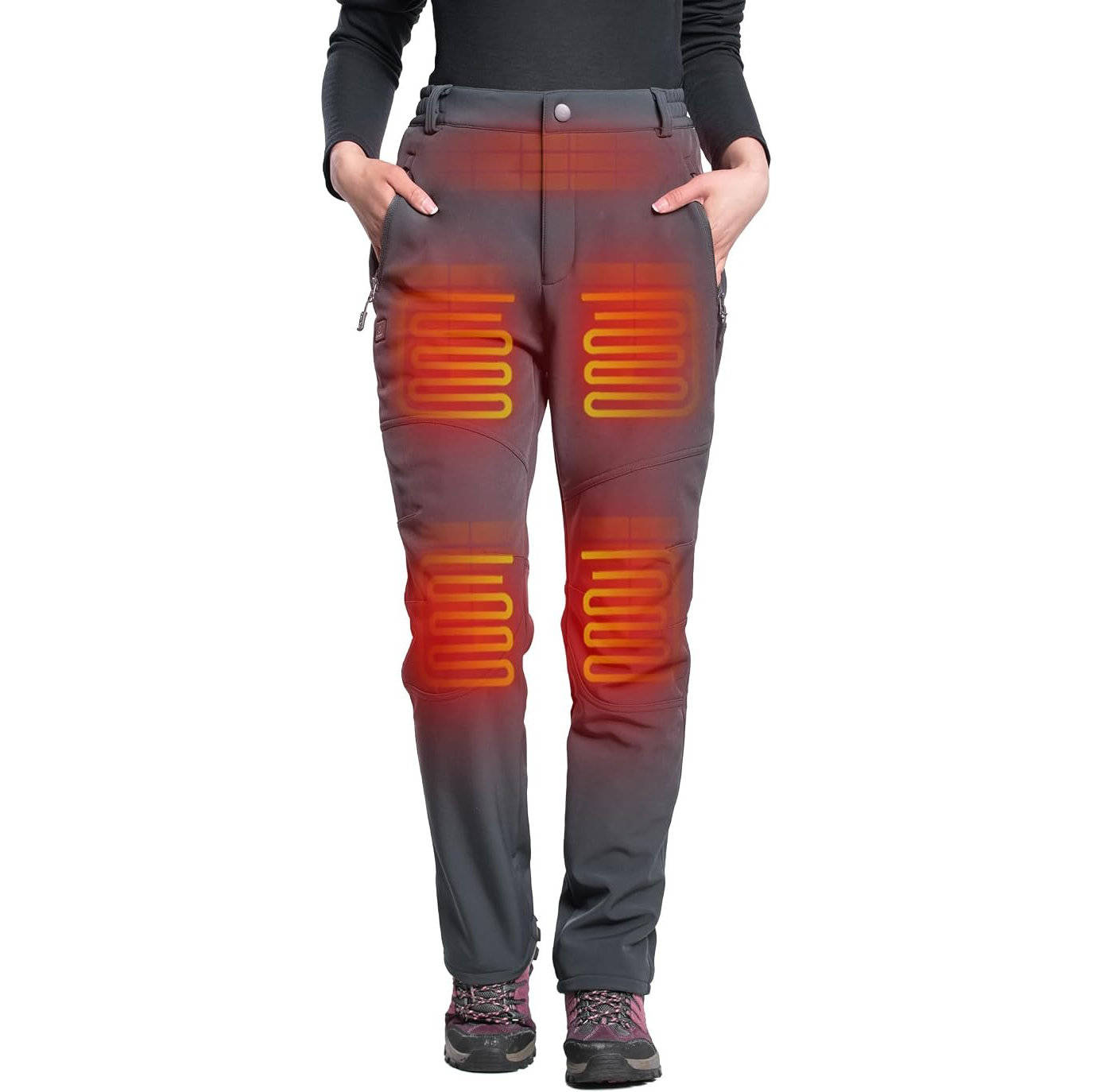 Women's Heated Pants, 12V Battery Powered, Warm Winter Pants for Cold Weather