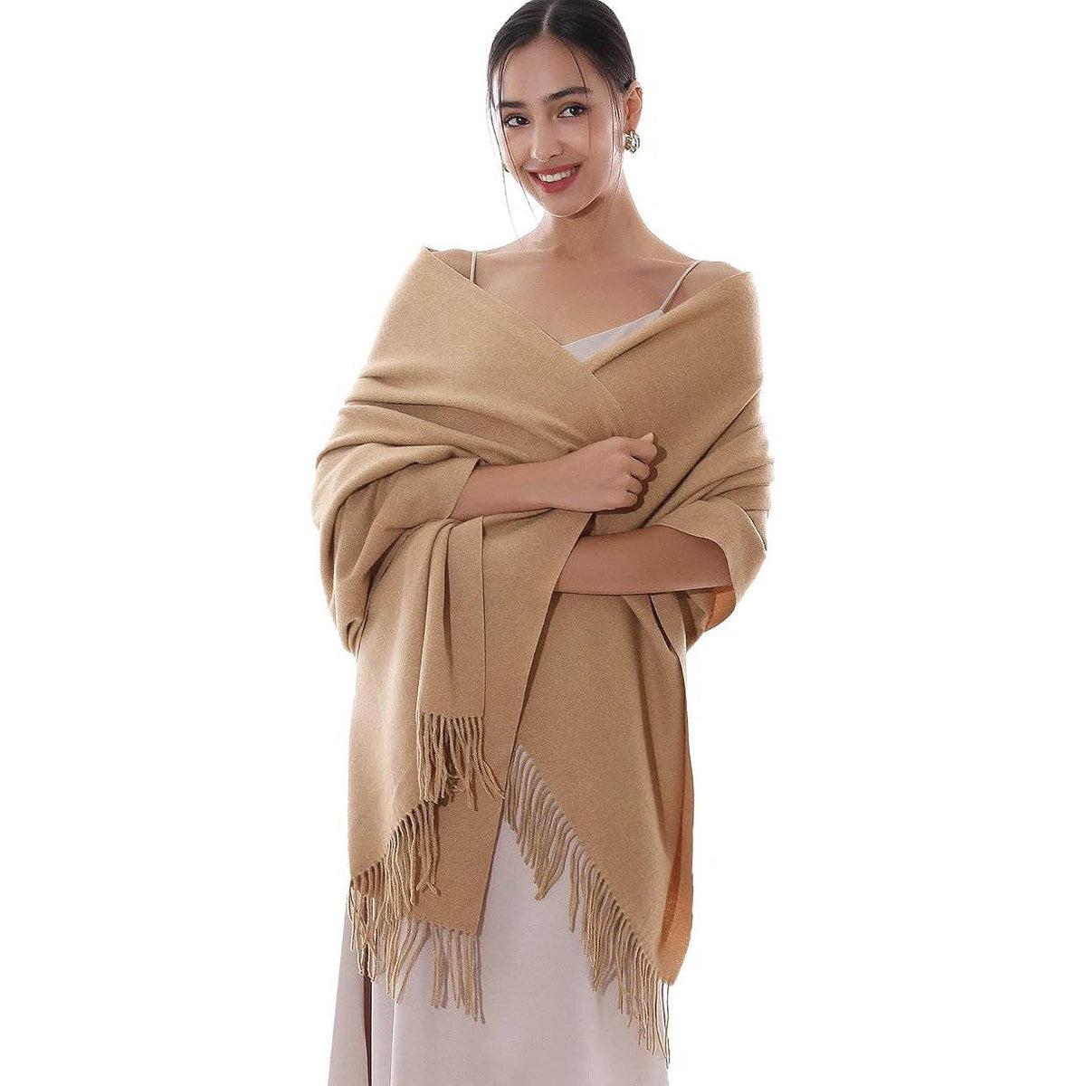 Womens Pashmina Shawl, Large Warm Winter Scarf Wrap for Evening Dresses and Special Occasions