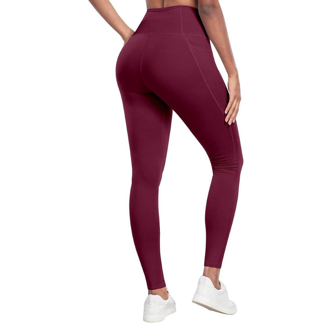 Womens Leggings with Pockets, 6 Pack Soft High Waisted Tummy Control Workout Yoga Pants