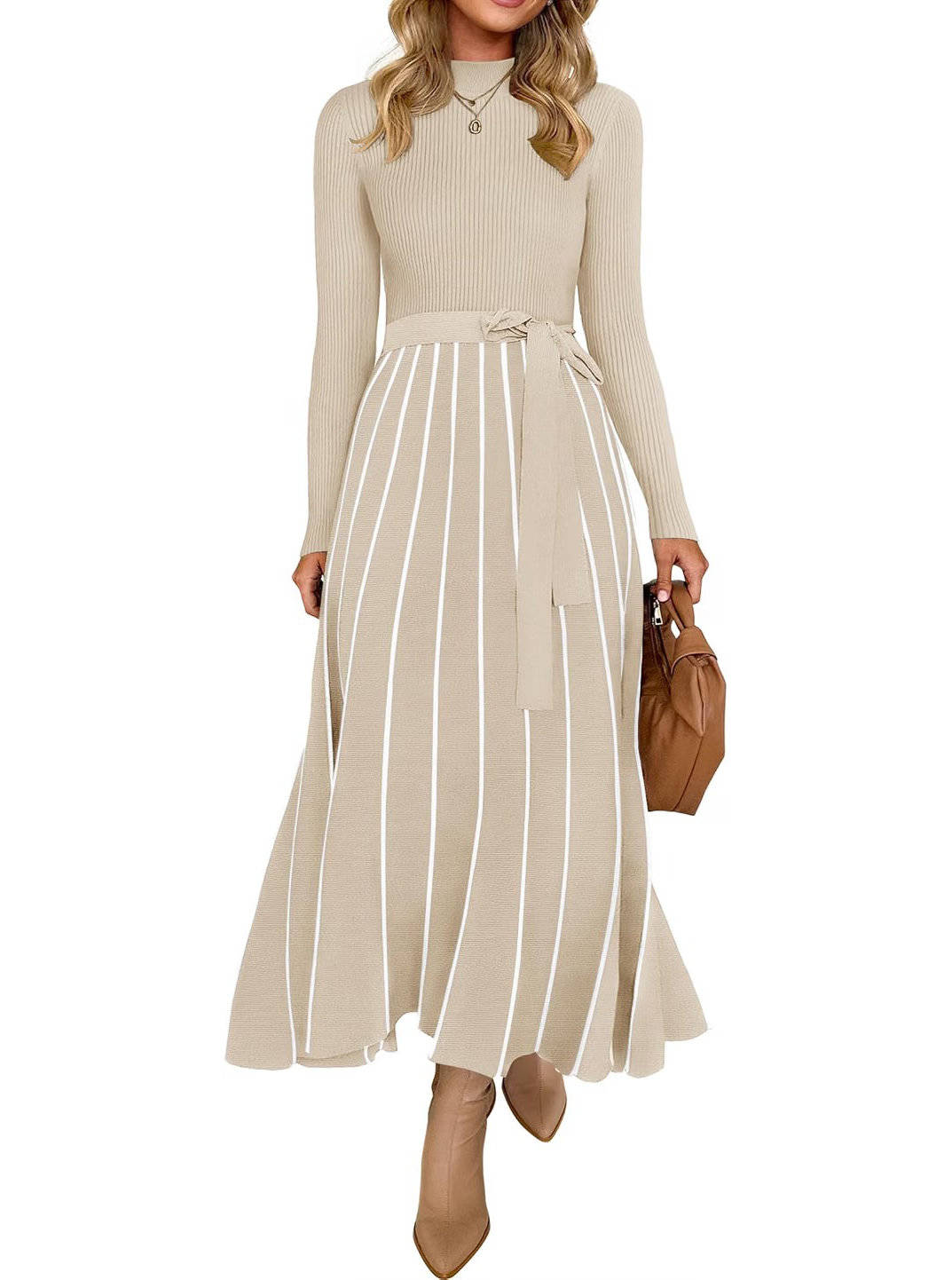 Womens Sweater Maxi Dress, Long Sleeve Fall Dress, Cozy Knit Winter Occasion Wear