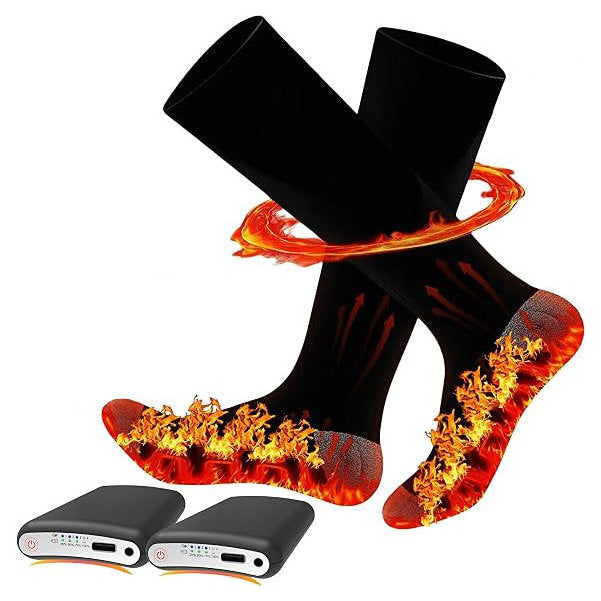 Heated Socks with App Control, 4000mAh Rechargeable Electric Socks for Men & Women, 9 Hour Warmth, Washable for Outdoor Use