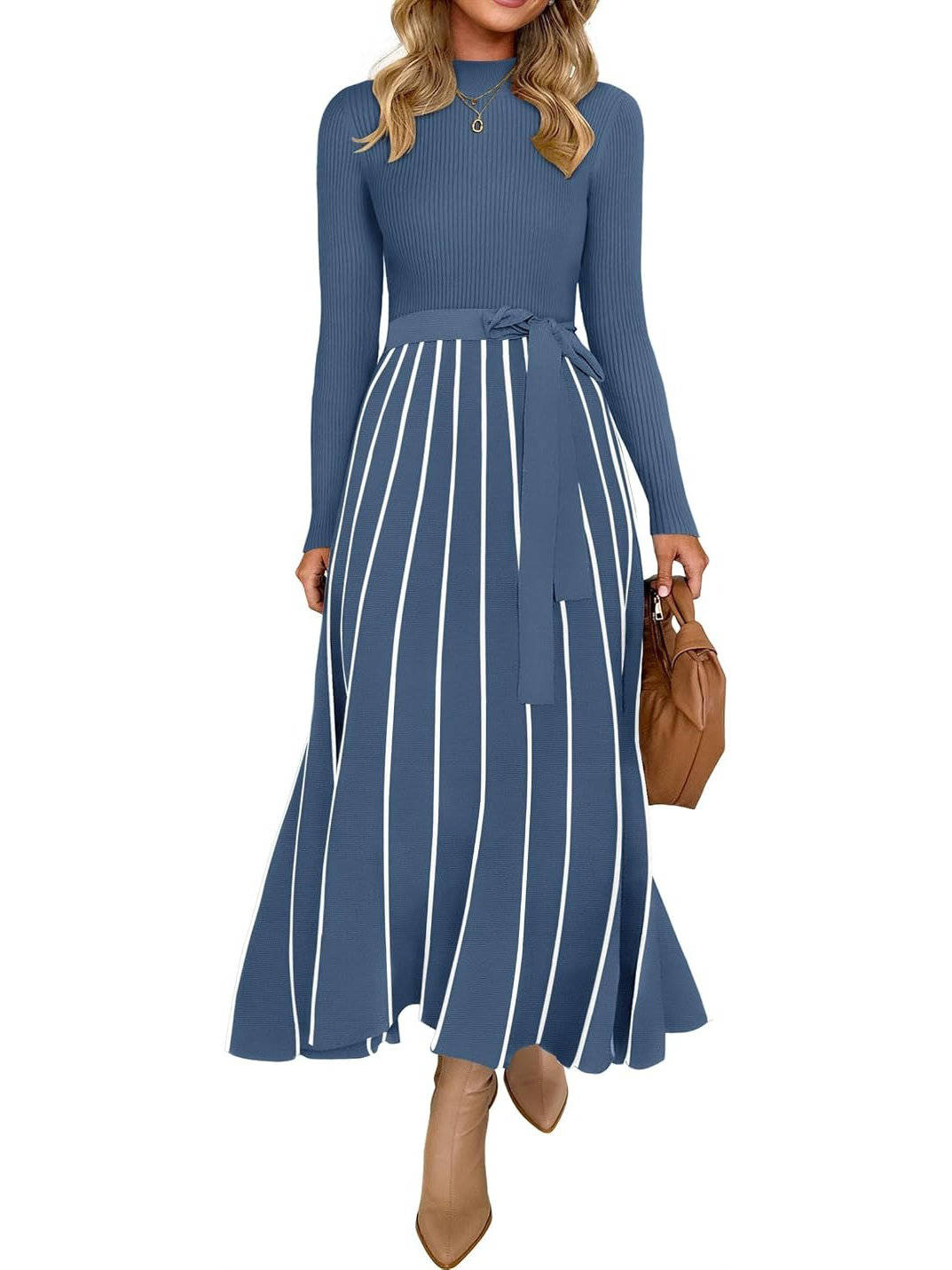 Womens Sweater Maxi Dress, Long Sleeve Fall Dress, Cozy Knit Winter Occasion Wear