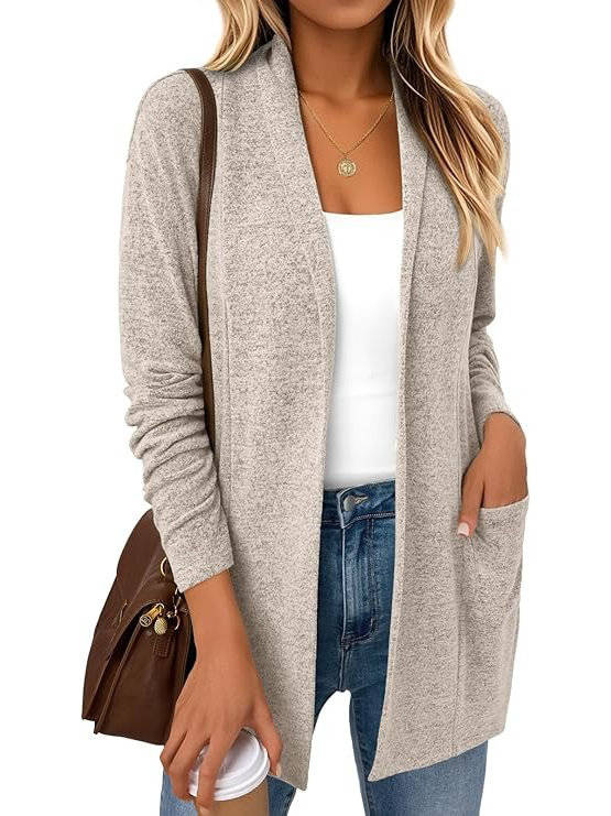 Cardigan Sweaters for Women, Lightweight Open Front Long Cardigan with Pockets, Business Casual, Airport Travel, Teacher Outfits, 2026 Fall Fashion