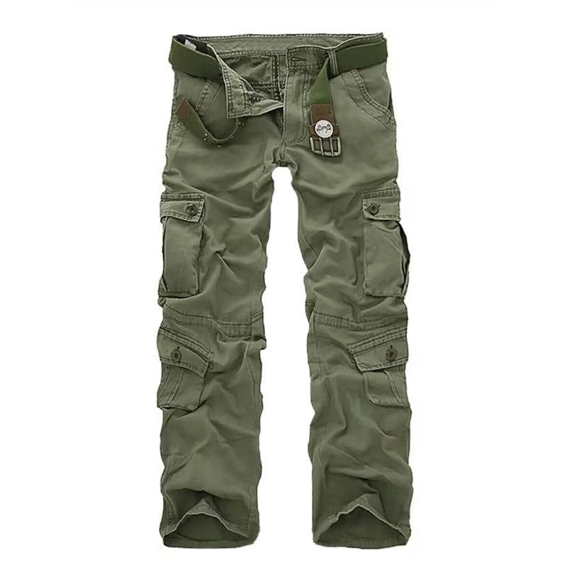 Mens Camouflage Cargo Pants, Cotton Tactical Ripstop Work Pants with 8 Pockets