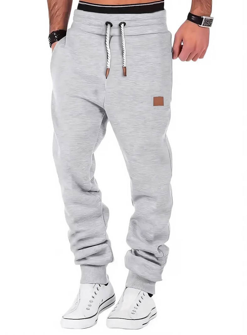 Mens Fleece Lined Joggers, Warm Sweatpants with Zipper Pockets for Winter Casual and Outdoor Wear