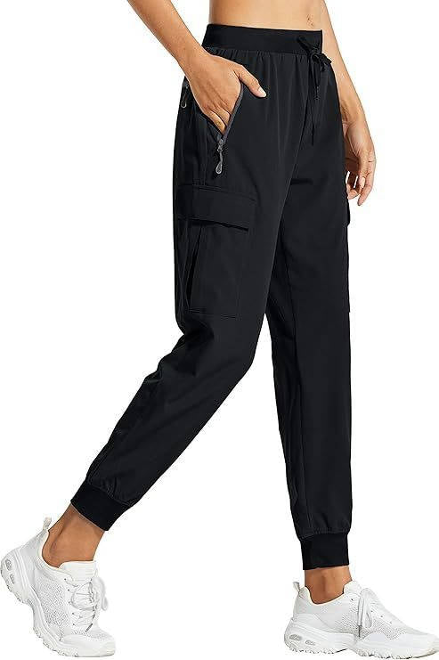 Women's Cargo Joggers, Lightweight Quick Dry Hiking Pants, Athletic Lounge Casual Travel Pants