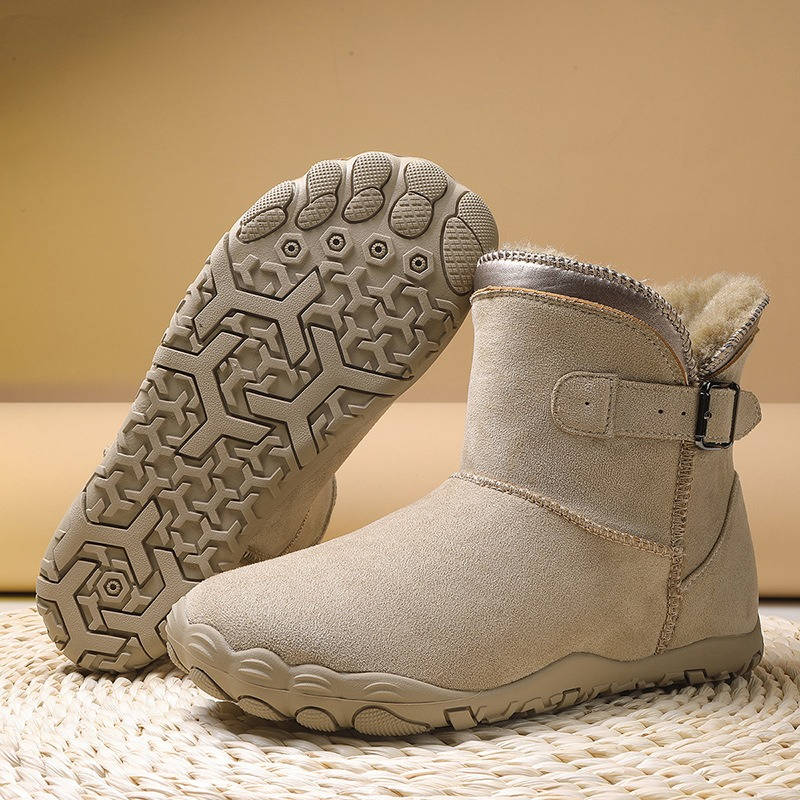 Winter Barefoot Boots, Waterproof Fur Lined Snow Boots with Wide Toe Box and Zero Drop Non Slip Sole for Men and Women