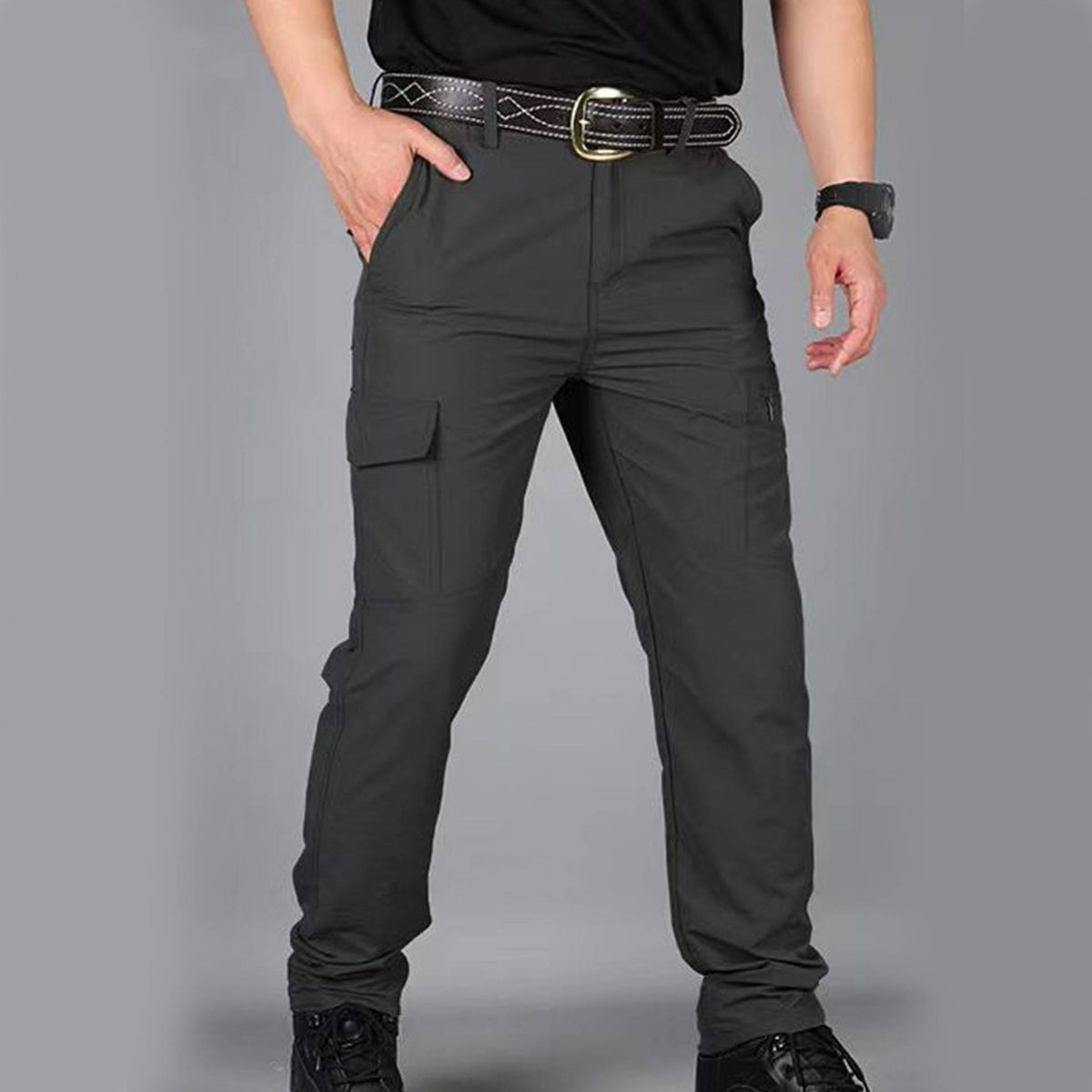 Mens Weatherproof Work Pants, Waterproof Lightweight Cargo Pants, Durable Outdoor Utility Trousers
