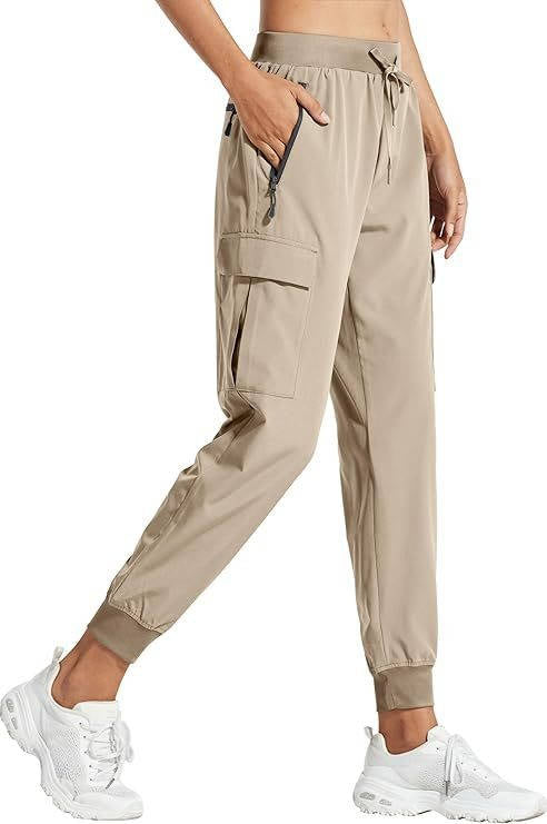 Women's Cargo Joggers, Lightweight Quick Dry Hiking Pants, Athletic Lounge Casual Travel Pants