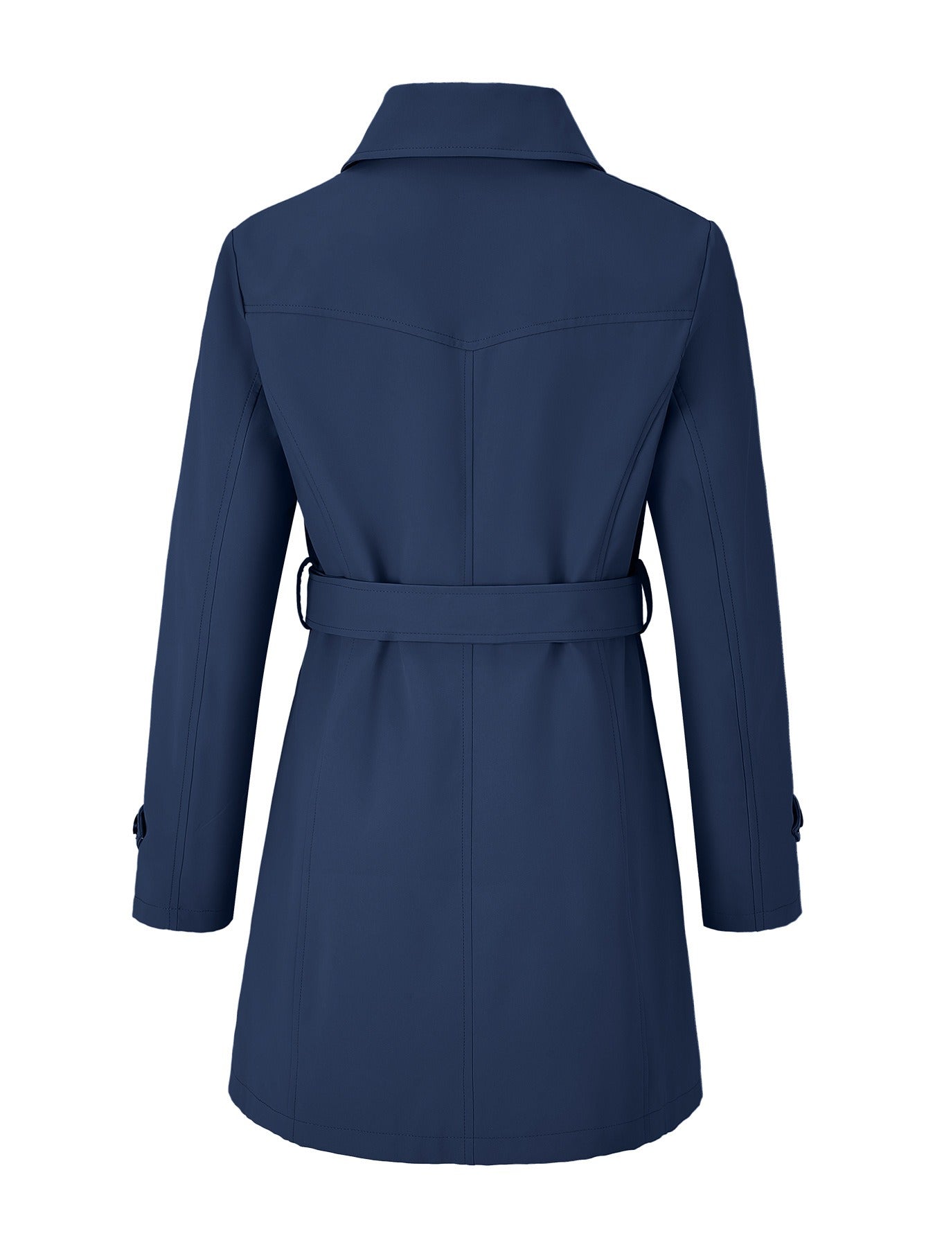 Womens Trench Coat, Classic Lapel, Belted Outerwear