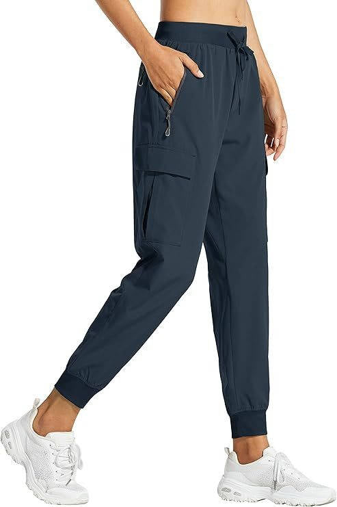 Women's Cargo Joggers, Lightweight Quick Dry Hiking Pants, Athletic Lounge Casual Travel Pants