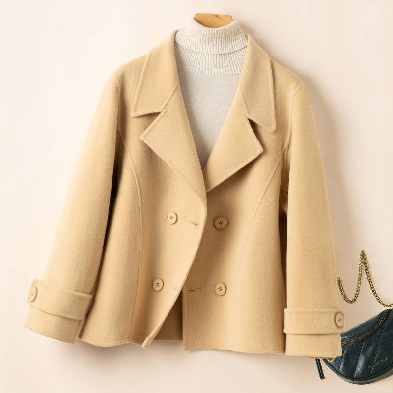 Women's Wool Pea Coat, Classic Winter Jacket, Warm Macaron Wool Outerwear