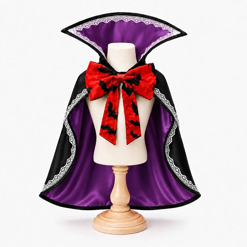 Halloween Vampire Dog Cape, Spooky Pet Costume for Dogs and Halloween Parties