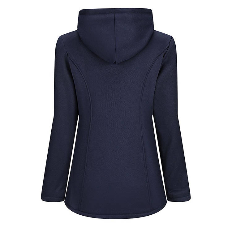 Womens Sherpa Lined Winter Jacket, Hooded Fleece Duffle Coat with Toggle Closure